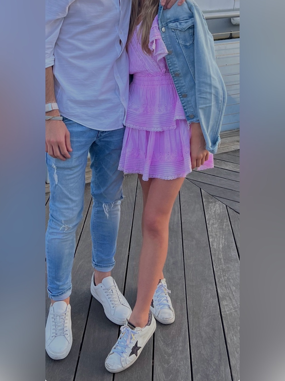Golden Goose White Low-Top Sneakers with Navy Star - Picture 3 of 12